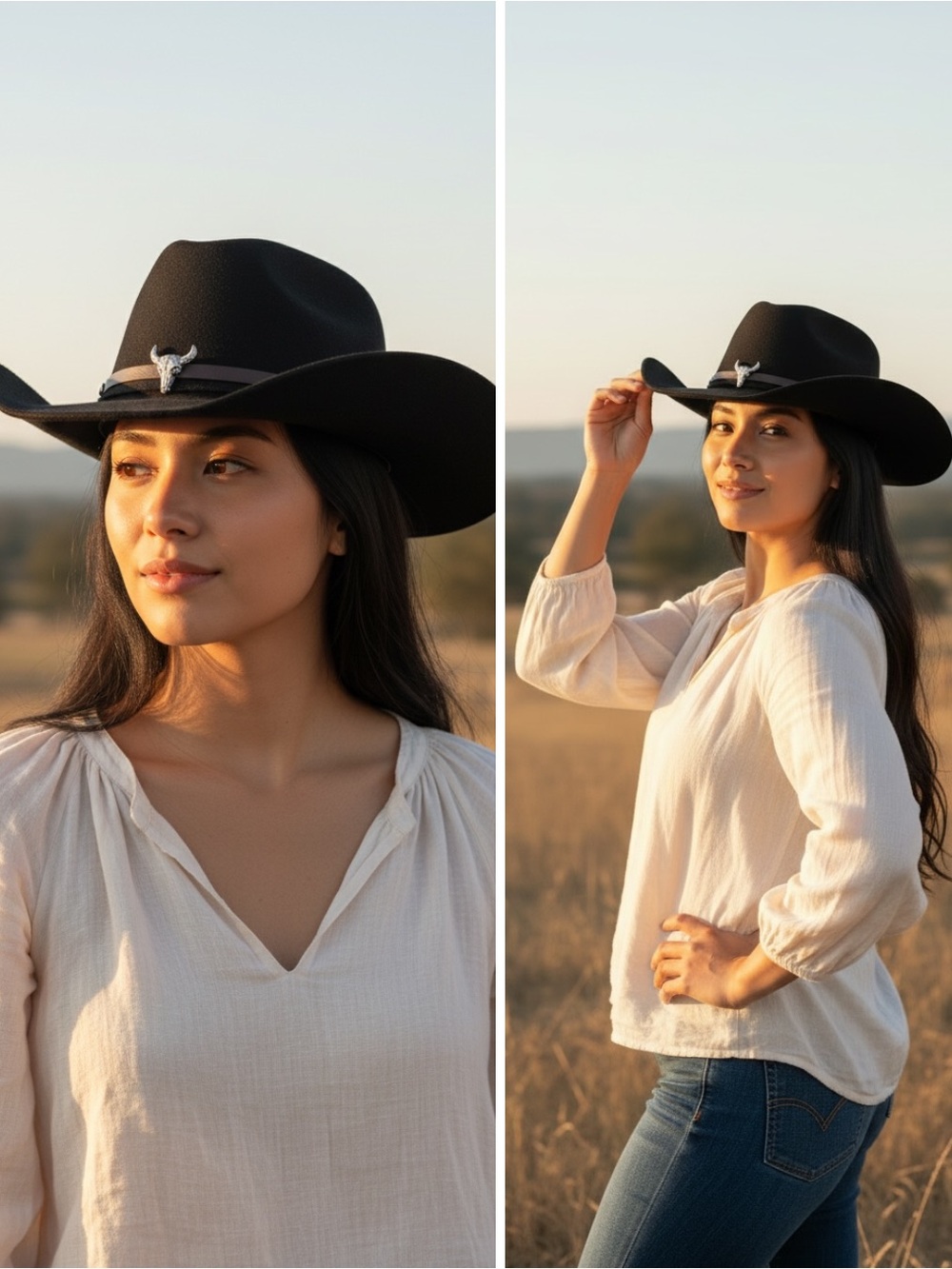 NWT Black Faux Suede Western Cowboy Hat